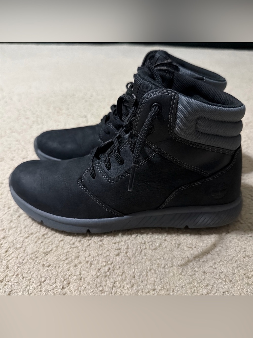Timberland ReBOLT Hoverlite Boys Size 4.5 Shoes Boots Hiking Walking Black Gray